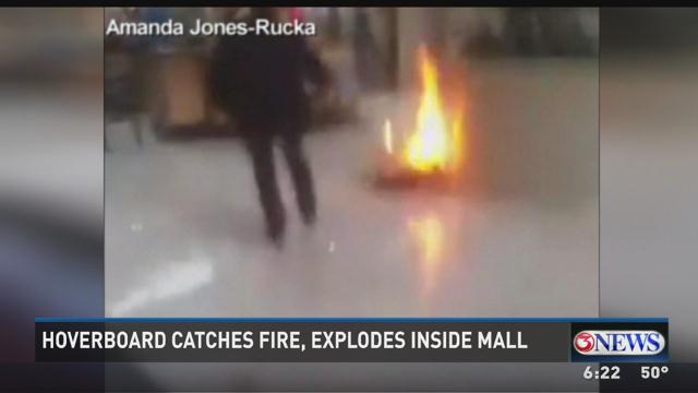 Hoverboard catches fire at Deerbrook Mall (Video)