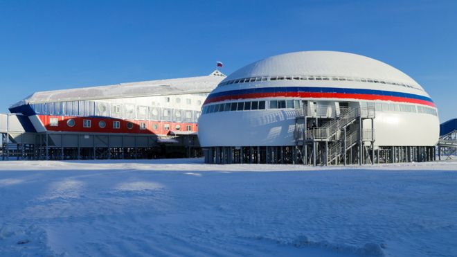 Russia unveils giant new Arctic military base
