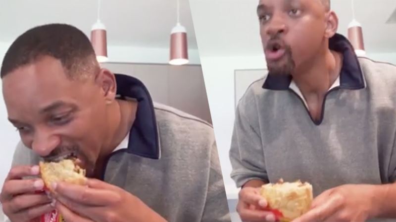 Will Smith eats meat pie, and his reaction was priceless (Video)