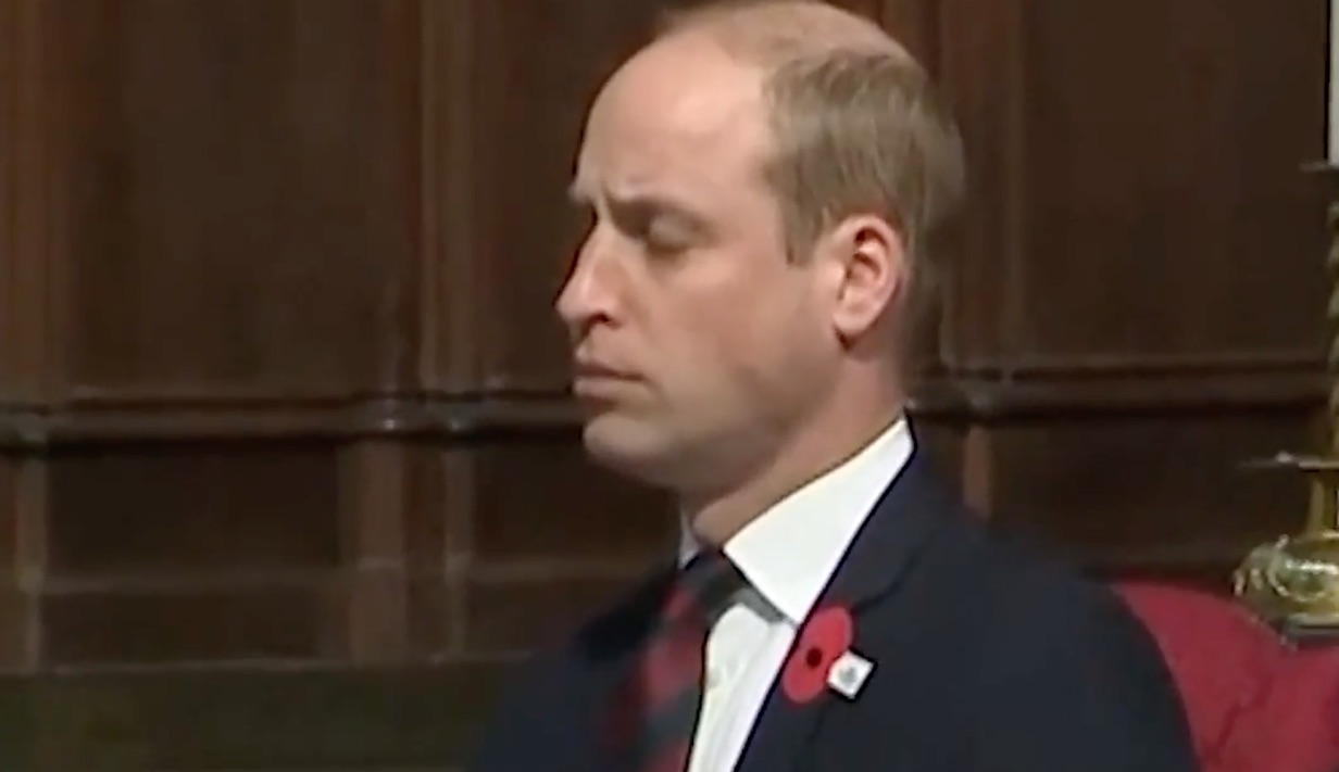 Prince William Caught Falling Asleep During Service (Video)