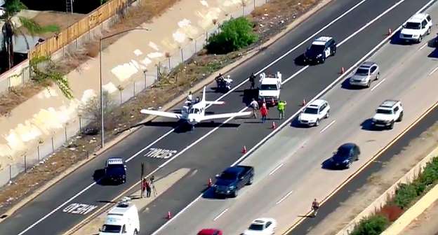 California freeway landing: Pilot, student land small plane on I-8
