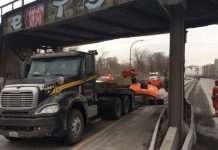 Truck in Montreal collides with railway bridge Truck in Montreal collides with railway bridge