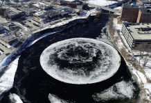 Spinning ice disc forms in Maine river (Watch) Spinning ice disc forms in Maine river (Watch)