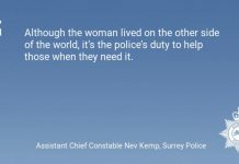 Surrey Police help woman in distress in Canada on Christmas morning Surrey Police help woman in distress in Canada on Christmas morning