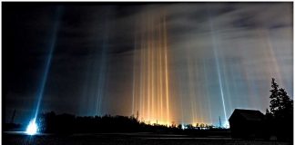 Light pillars in Alberta: Photographer captures rare natural phenomenon Light pillars in Alberta: Photographer captures rare natural phenomenon