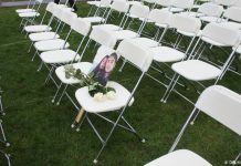 Empty chairs for MH17 victims outside Russia’s Hague Embassy, Report Empty chairs for MH17 victims outside Russia's Hague Embassy, Report