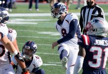 Report: Six — count ’em, six — McManus field goals lifts Broncos past Patriots, 18-12 Report: Six — count 'em, six — McManus field goals lifts Broncos past Patriots, 18-12