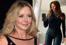 Carol Vorderman: Countdown star stuns in skin-tight trousers as she shows off her curves (Picture)