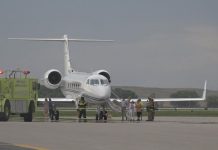 Private jet prepares for emergency landing Private jet prepares for emergency landing