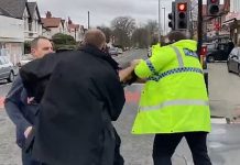Watch: Police officer punches cafe worker as venue packed with 100 customers Watch: Police officer punches cafe worker as venue packed with 100 customers