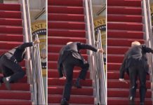 Biden falls thrice while boarding Air Force one (Video) Biden falls thrice while boarding Air Force one (Video)