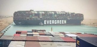 Suez Canal blocked after huge container ship runs aground (Picture)